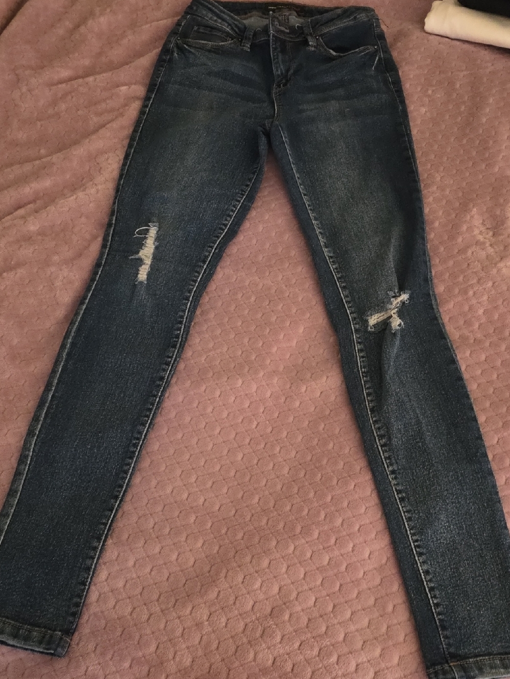YMI Dark Blue Distressed Skinny Jeans